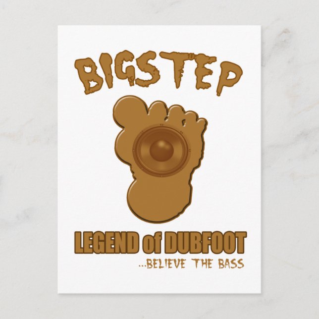 Bigstep Legend of Dubfoot FUNNY BIGFOOT DUBSTEP Postcard (Front)