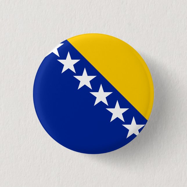 BiH Flag Coaster 1 Inch Round Button (Front)