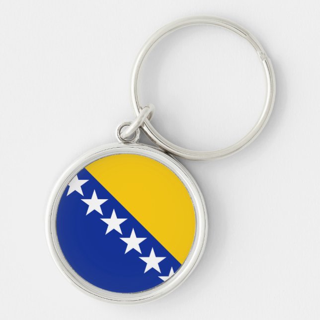 BiH Flag Coaster Keychain (Front)