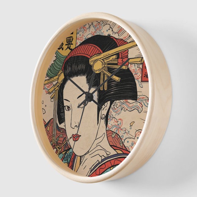 Bijinga Avant-garde Edo emaki Clock (Angle)