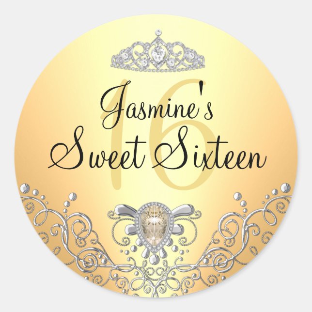 Bijou à étincelle jaune & Sticker en Sweet sixteen (Devant)