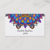 Bijou bleu Mandala Carte de visite