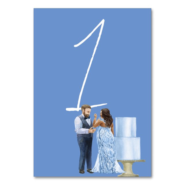 Bijou Bleu Numéro de table de réception pour maria (Dos)