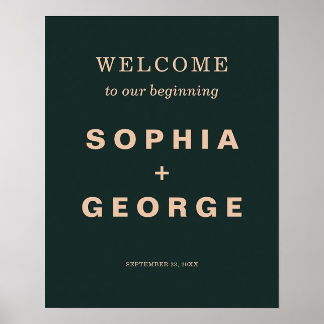 Bijou Boho moderne Terre Tone Mariage Affiche de b (Devant)