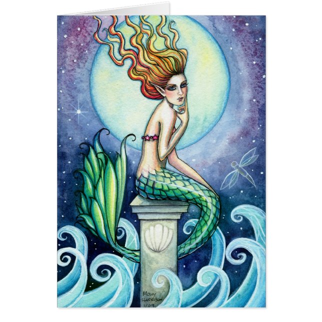 Bijou de la carte de sirène de mer par Molly Harri (Devant)