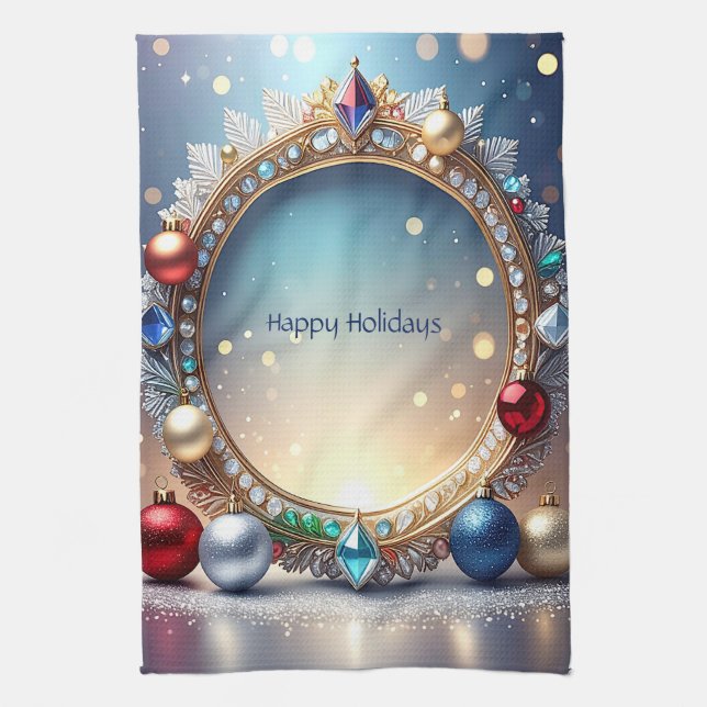 Bijou de Noël Cadre de vacances Serviette de cuisi (Vertical)