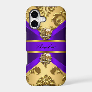 Bijou élégant et classe damas violet or