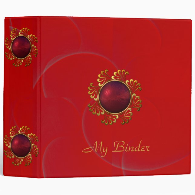 Bijou rouge classeur Rich Velours capitonné (Devant/Côté)