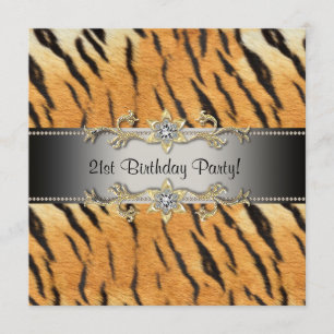 Bijou tigre 21ème anniversaire Invitation Tiger 21