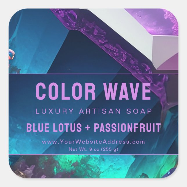 Bijou Tone Aquatique Turquoise Purple Étiquette de (Devant)