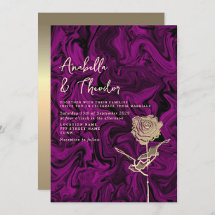 Bijou Tone Purple Gold Faire-part de mariage