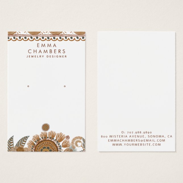 Bijoux concepteur Boho Terracotta oreille bijoux (Devant & derrière)