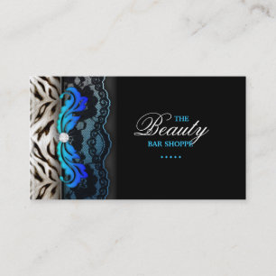 Bijoux de mode Zebra Carte de visite bleu dentelle