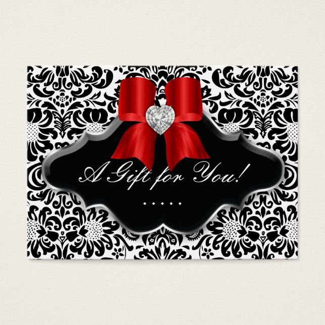 Bijoux de salon Carte cadeau Bow Floral Damask Rou (Devant)