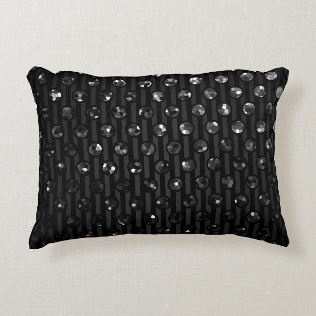 Bijoux d'étincelle de noir de coussin d'accent (Devant)