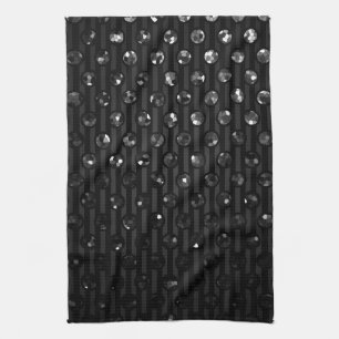 Bijoux d'étincelle de noir de serviette