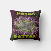 Bijoux en forme de fleur fractale Coussin violet-r