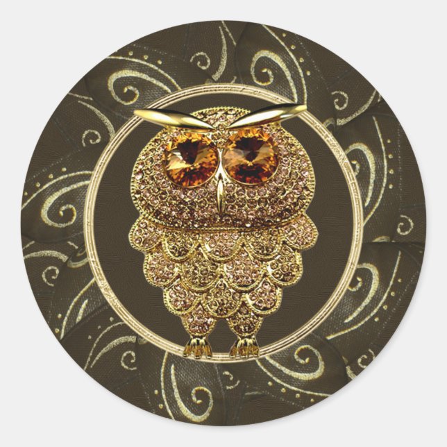 Bijoux en or Classy Stickers hibou Steampunk (Devant)