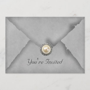 Bijoux et dentelle Grey Party Invitation