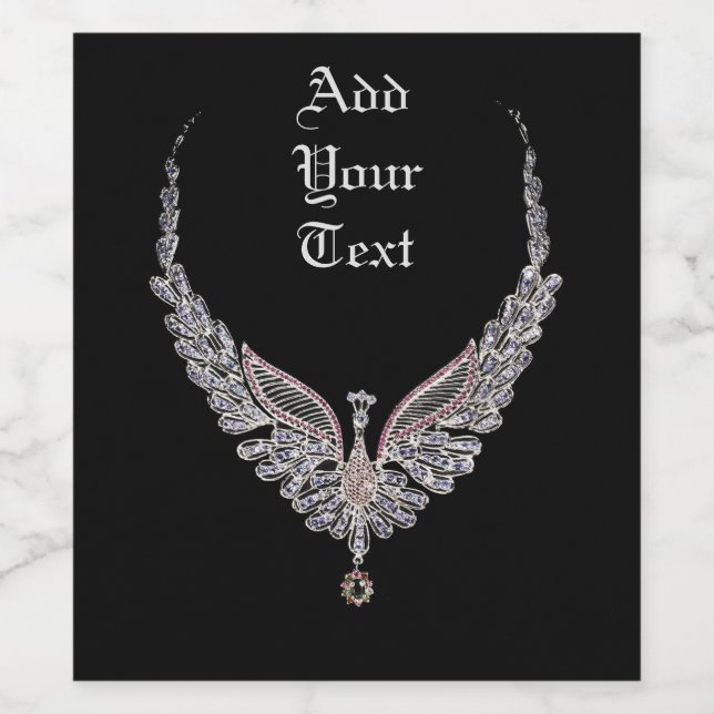 Bijoux Étiquette de vin Peacock (Étiquettes simples)