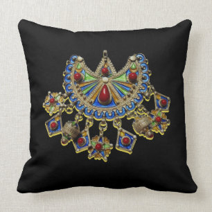 Bijoux kabyle throw pillow