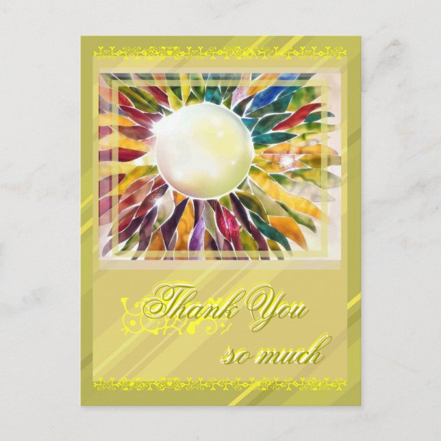 Bijoux Perle Feuille Carte de Remerciement Excelle (Devant)