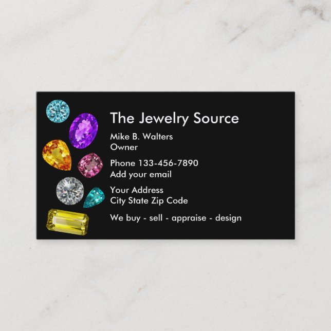 Bijoux Thème Business Profil Cartes Modèle (Devant)