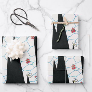 Bijutsu Sekai Flowers on a Footpath Wrapping Paper