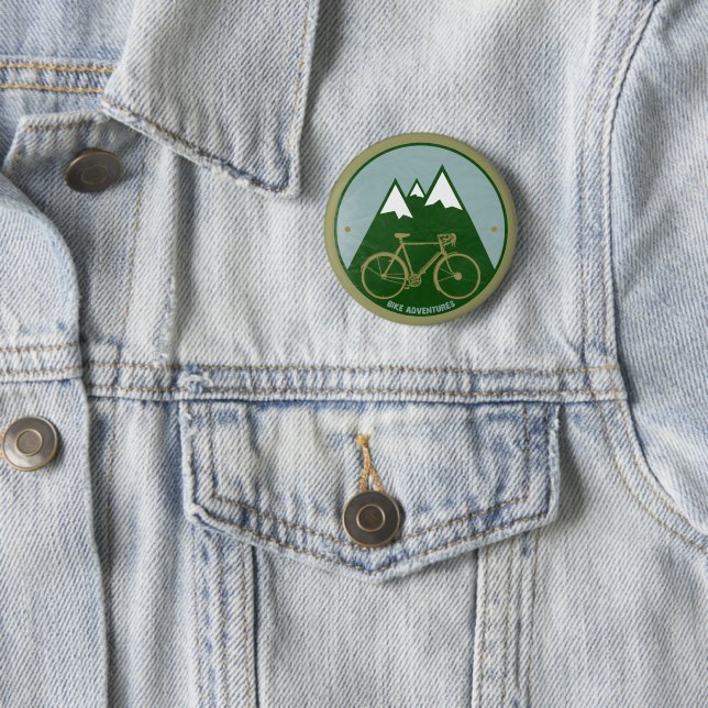 Bike Adventure at Mountains 2 Inch Round Button (In Situ)
