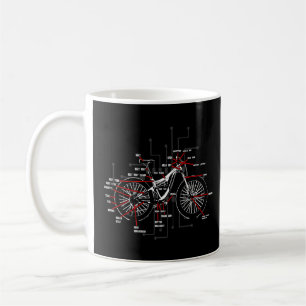 Bike Anatomy Bicycle Mountain Biking Parts Cyclist Coffee Mug