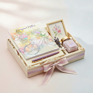 Bike and flowers personalized notepad