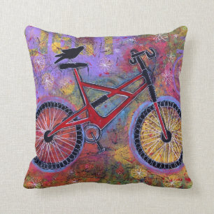 Bike and Raven Pillow - Pure Delight