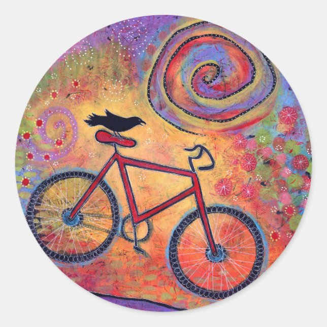 Bike and Raven Sticker - Just Ride and Fly (Front)