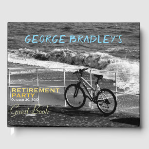 Bike and Sea Retirement Party Custom Guest Book