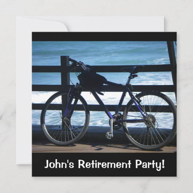 Bike at Sea/Retirement Party Invites (Front)