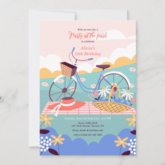 Bike at the Park Invitation (Front)