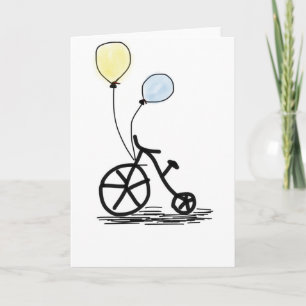 bike balloon party custom personalize Anniversary Card