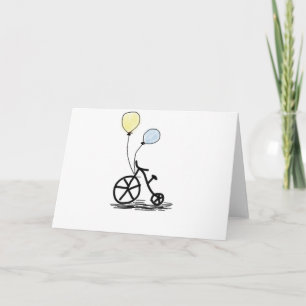 bike balloon party custom personalize Anniversary Card