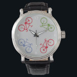 bike , bicycle ; biking / cycling watch<br><div class="desc">Elegant bicycle design. Four bikes in circle. Hey biker! never be late for the bike ride - you can edit it ("customize it" button) and change the background colour</div>