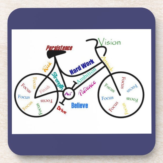 Bike, Bicycle, Cycle, Sport, Biking, Motivational Coaster (Front)