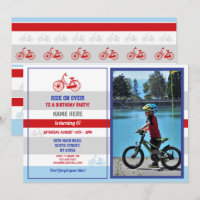Bike Birthday Bicycle Ride Party Red Boys Photo