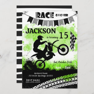 Bike Birthday Invitations, Boy Invitations 