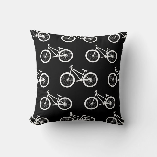 Bike Black Bicycle Throw Pillow (Front)