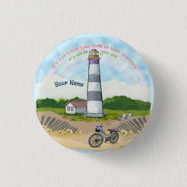 Bike Choice Lighthouse 1 Inch Round Button (Front)