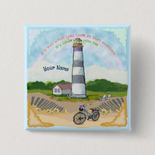 Bike Choice Lighthouse 2 Inch Square Button