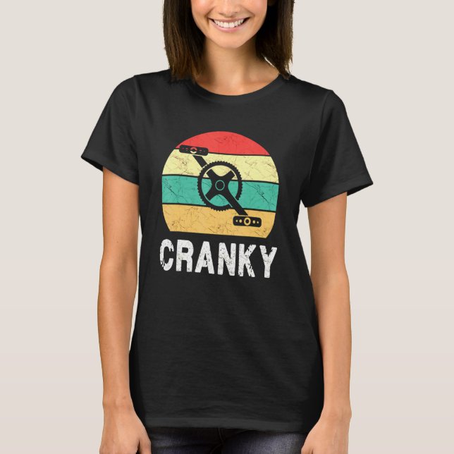 Bike Crank - Cranky - Cyclist Retro Distressed Loo T-Shirt (Front)