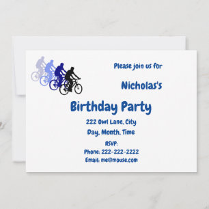 Bike Cycle Biking Custom Birthday Invitation