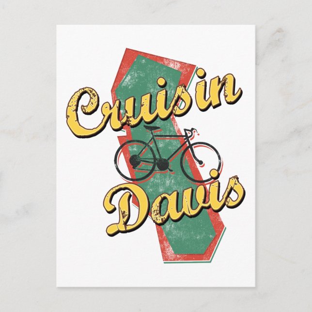 Bike Davis Cruise California Postcard (Front)