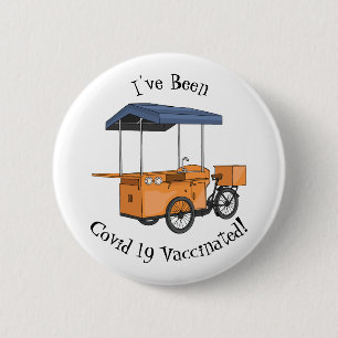 Bike food cart cartoon illustration 2 inch round button