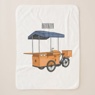 Bike food cart cartoon illustration sherpa blanket